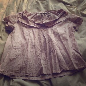 Vintage scalloped edge double folded collar shirt